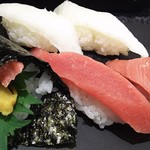 Sushi zammai - 本鮪お得盛り(とろたく手巻き・赤身・中とろ)・えんがわ
