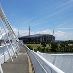 豊田スタジアム - 矢作川を越えると豊田スタジアム