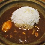 角丸 - 　カレー煮込うどん 梅（かしわ、玉子） 1,100円 + 大盛り 200円 + ライス大 200円 ＝ 1,500円（税込）で 和風カレーライスにしました。。　　　　　2018.05.31