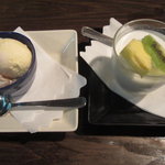 丹華麗 - マンゴーのブラマンジェとわらびもち+バニラアイス