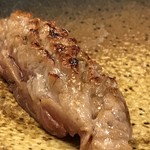 三笠鮨 - 炙り大トロのアップ