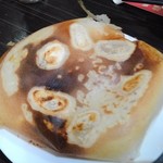 天然居 - ラム餃子。見た目は美しいのですが、ジューシーさにかける…ラム以外で頼んだ方が良いのかも。