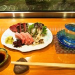 すし処 錦 - お造り盛り合わせ ＆ 冷酒（錦）