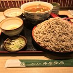 味奈登庵 - カレー南蛮そば 大盛り 別盛り＋揚げ玉＋玉子♡