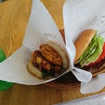 Mosu Baga - モーニング野菜バーガーセット480円と、天ぷら海老とかきあげ480円