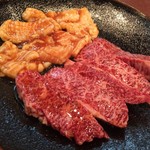 紅梅園 - H.30.4.14.昼 (上)ハラミ 1,450円・テッチャン(シマチョウ) 650円