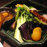 龢 - 【H23.7】焼物先ずは「京都大原焼き野菜」。