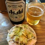 特麺コツ一丁ラーメン - 瓶ビールとおつまみ 600円