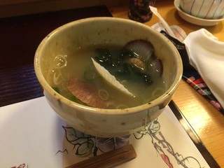 寿し処かきた - ほたての稚貝のお味噌汁