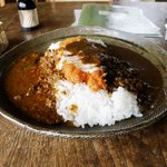 印度屋 - ツートンチキンカツカレー（ブレンドカレー＆ナスとひき肉のカレー）