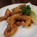 鳥善 - 小海老の唐揚：350円