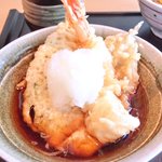 磯家 たいこま - たいこま定食 1050円 の海老とキスの天ぷら