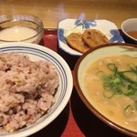 浪速日本橋食堂 - ・れんこんサンド揚げ＋山芋とろろ＋ごはん＜中＞＋豚汁