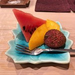 うを徳 - 水菓子（西瓜 + マンゴー + ライチ）