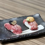 Yakiniku Bonzu - 肉寿司トリュフのせ＆雲丹のせ