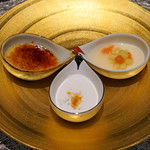GINZA JOTAKI - 紅白燕の巣のシロップ煮・杏仁豆腐・ジャスミン茶のクレームブリュレ
