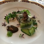 レストラン クレッセント - 鮎のテリーヌ仕立て　胡瓜のコンポジション　肝スース和え