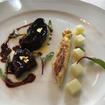 フォアグラソテー　バルサミコソース　ホワイトアスパラガスのソテー