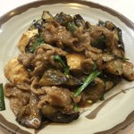 みかど - ナスと豚肉の味噌煮！ 「煮」なんです。またこの味噌が白飯全開です！