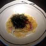 37 PASTA - ふくや明太子と糸島自然卵のカルボナーラ（上から）