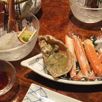 かに道楽 千葉駅前店 - 前菜とお刺身