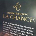 Cuisine francaise LA CHANCE - 