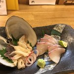 居酒屋山さん - カンパチとホッキ