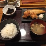 博多もつ鍋 やまや - 日替わり定食(ホッケの開き)  ※から揚げはもらったもの