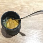 bb9 - 白雲丹と蓴菜、焼き賀茂茄子の冷製トマトスープ