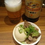 中瓶ビールはお通し付き
