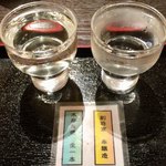 すぎのや本陣　雅庵 - 「水戸の地酒飲み比べセット」350円
すぐそばの「明利酒類」のお酒です。全国的に「百年梅酒」が有名な酒蔵。