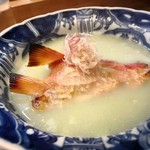 肴とお酒 うを弘 - 金目鯛のカマ　そら豆出し浸し