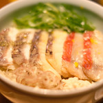 立場割烹 SSAW - 三色鯛の焼き込み飯 1000円 の三色鯛の焼き込み飯