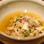 立場割烹 SSAW - 三色鯛の焼き込み飯 1000円 のお茶漬け