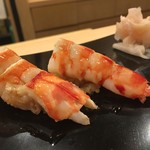 なか條 - 車海老の握り。今までで一番美味しい車海老の握りだった。びっくりした