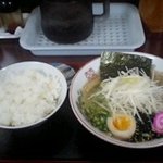 本格味処 らーめん 野の花 - ネギ塩　小腹サイズ＆ライス