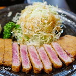 牛かつ 壱弐参 - 牛ロースかつ麦とろセット 1300円