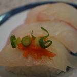 回転鮨 清次郎 - 白身三点盛り　アイナメ・天然真鯛・天然平目