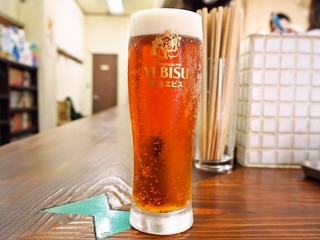 大衆食堂スタンド そのだ - 生ビールは「琥珀エビス」