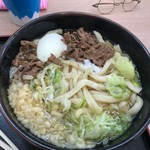 道の駅 富士吉田 軽食コーナー  - 「肉うどん大」＋「温玉」」