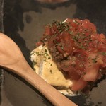 焼肉 牛者 - 豆腐の和牛トマトソース。
      美味し。