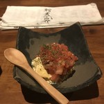 焼肉 牛者 - 豆腐の和牛トマトソース。
      美味し。