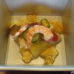 京都和久傳 - えびとナス、豆腐の出汁ゼリー