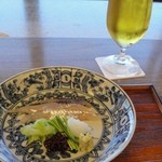 京都和久傳 - ビールと食前酒の竹酒