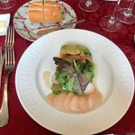 北海道産ホタテのマリネと野菜のテリーヌ