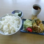 はしもと - 野菜てんぷら盛り合わせ、めし大、漬物