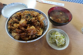 Tentake - かき揚げ丼＋味噌汁