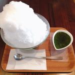 K's Cafe - かき氷 しもきた茶苑大山・抹茶 @700円
                                しもきた茶苑の抹茶蜜は別添え。かき氷はたっぷり。