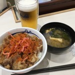 Matsuya - 並盛り&生ビール（500円）