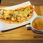 G cafe Fujito - モーニングピッツァ（ピッツァ・キーマーカリー、コーヒー）（500円）